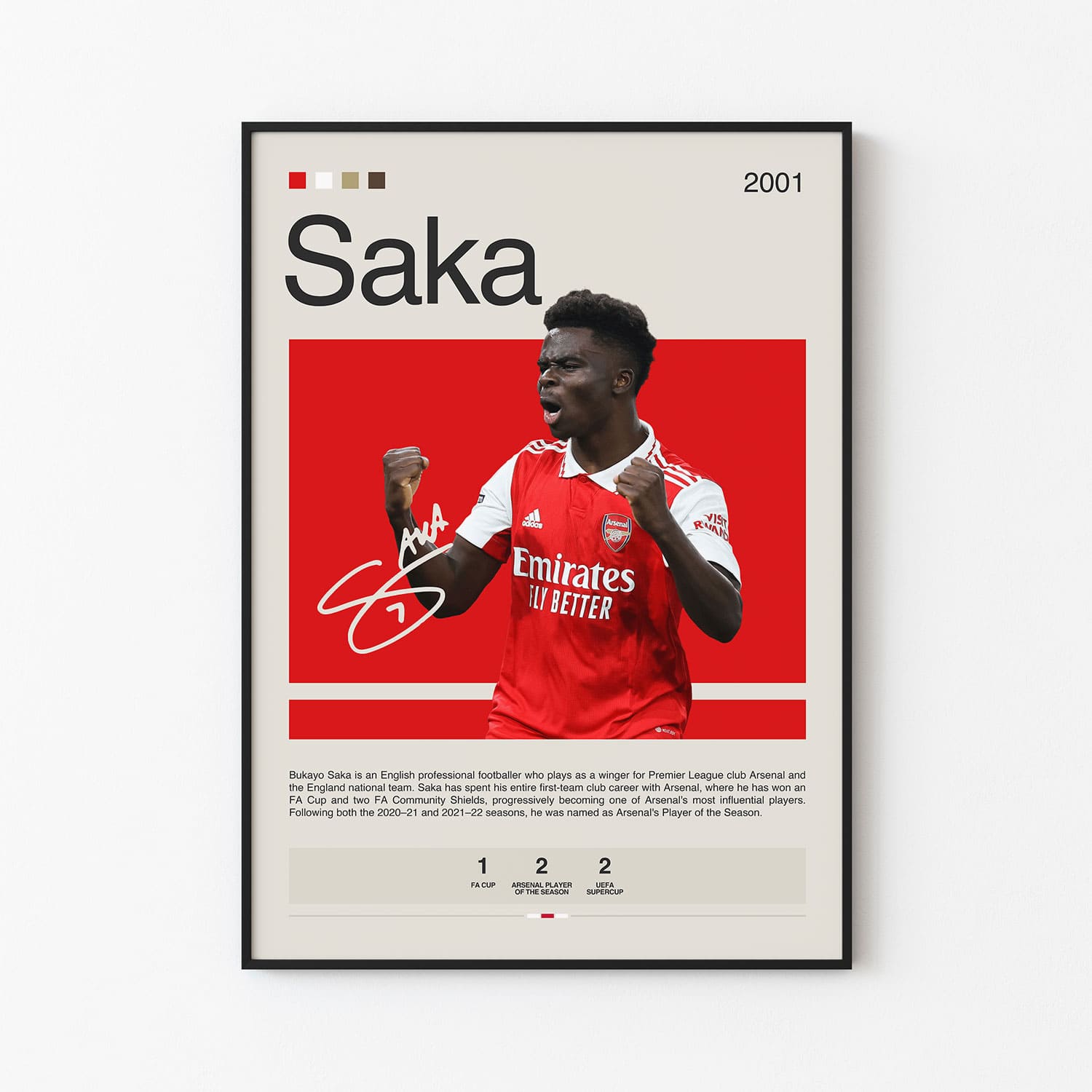 Bukayo Saka Poster Postersport