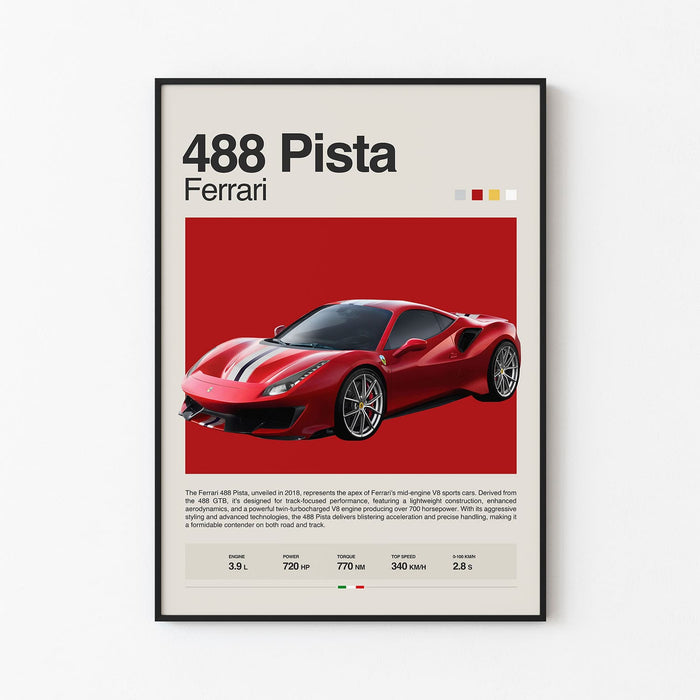Ferrari 488 Pista Poster