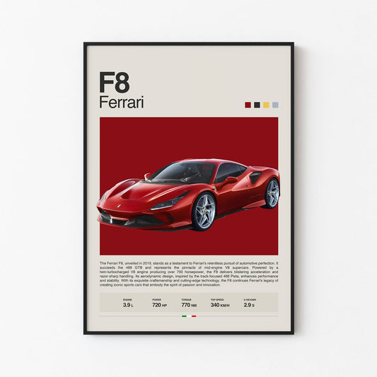 Ferrari F8 Poster