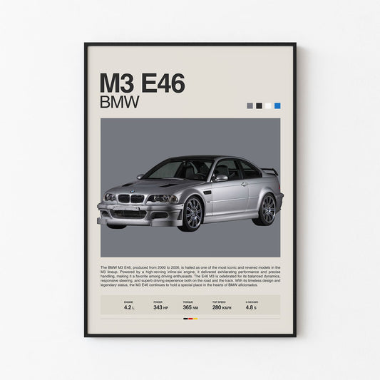 BMW M3 E46 Poster