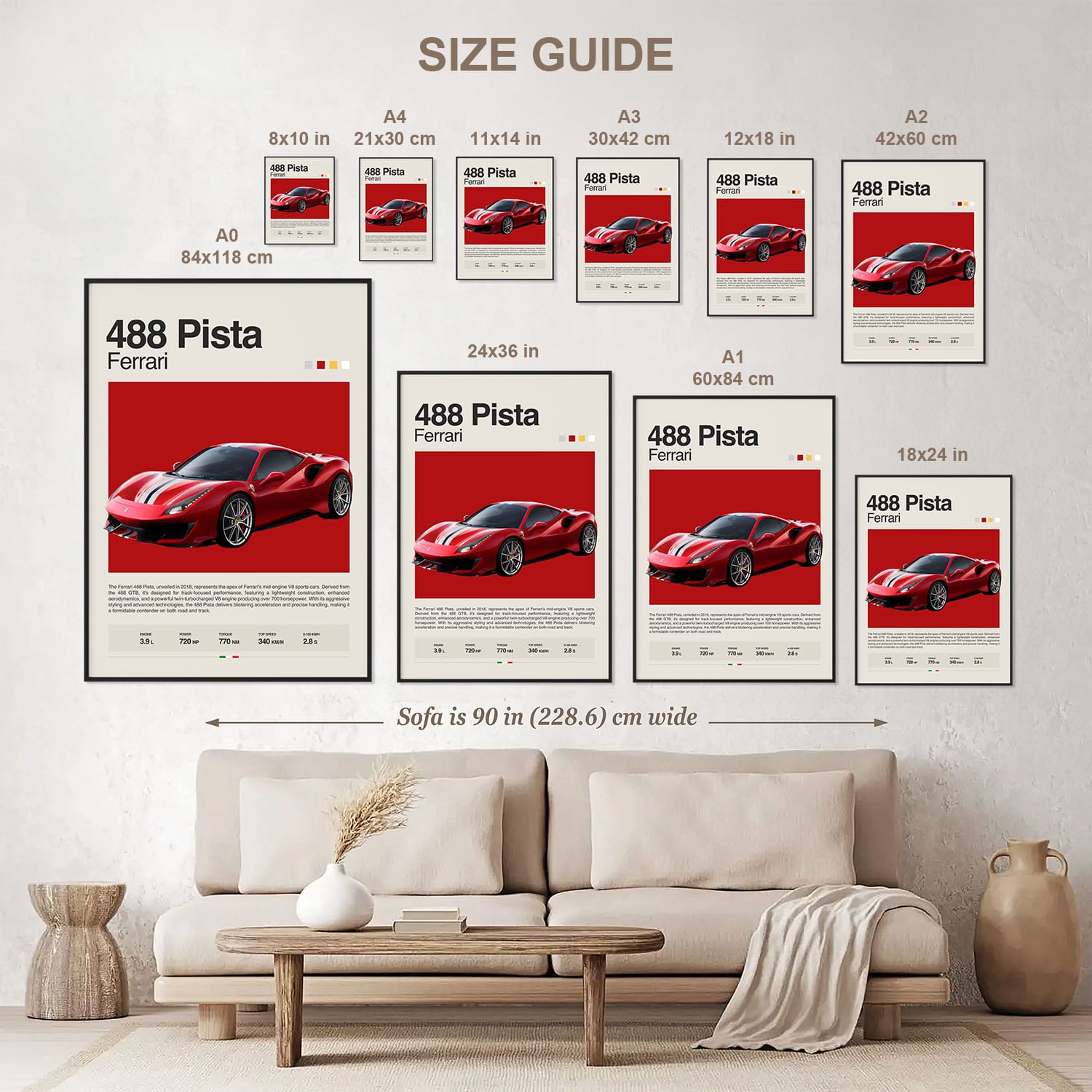 Ferrari 488 Pista Poster