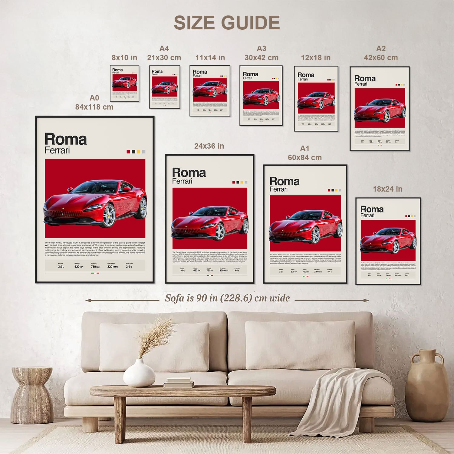 Ferrari Roma Poster