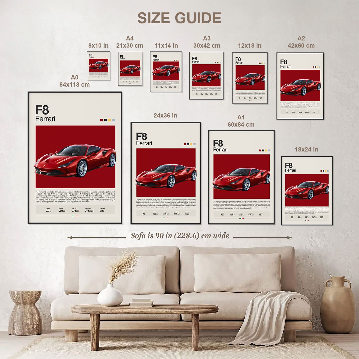 Ferrari F8 Poster