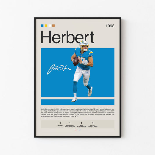 Justin Herbert Poster Postersport