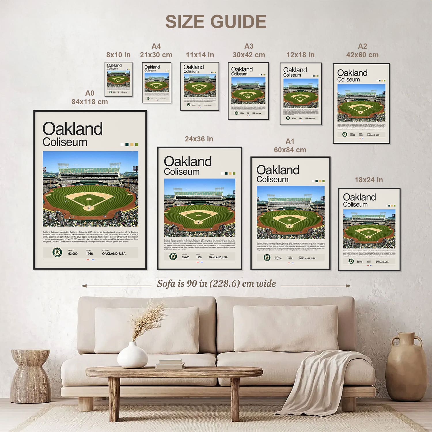 Oakland Coliseum Stadium Poster Postersport